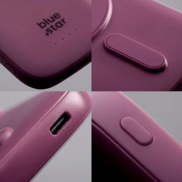 Power Bank Blue Star Slim DG-P8, 5000 mAh, Compatible with Magsafe, 15W, Burgundy 5
