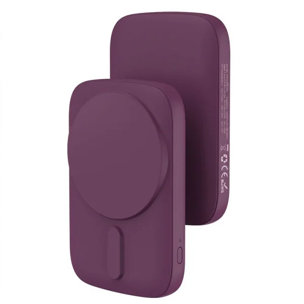 Power Bank Blue Star Slim DG-P8, 5000 mAh, Compatible with Magsafe, 15W, Burgundy 2