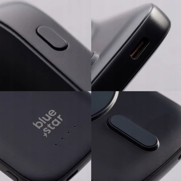 Power Bank Blue Star Slim DG-P8, 5000 mAh, Compatible with Magsafe, 15W, Black 5