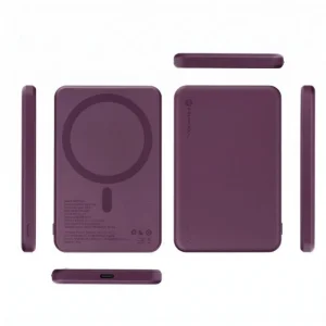 Power bank, compatible with Magsafe Forcell F-Energy Slim F5K9, Qi2, QC4.0, PD3.0, 15W, 5000 mAh, burgundy 2