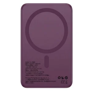 Power bank, compatible with Magsafe Forcell F-Energy Slim F5K9, Qi2, QC4.0, PD3.0, 15W, 5000 mAh, burgundy 4