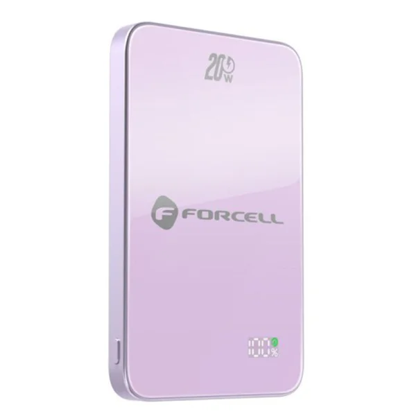 Power Bank, compatible with Magsafe Forcell F-Energy SuperSlim F5K8, Qi2, QC4.0, PD3.0, 15W, 5000 mAh, purple 5