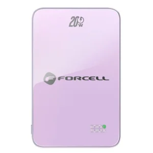 Power Bank, compatible with Magsafe Forcell F-Energy SuperSlim F5K8, Qi2, QC4.0, PD3.0, 15W, 5000 mAh, purple 2