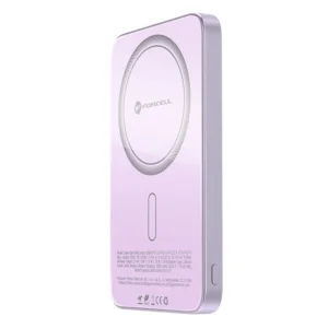 Power Bank, compatible with Magsafe Forcell F-Energy SuperSlim F5K8, Qi2, QC4.0, PD3.0, 15W, 5000 mAh, purple 4