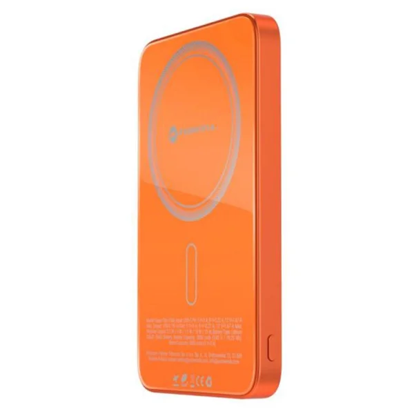 Power Bank, compatible with Magsafe Forcell F-Energy SuperSlim F5K8, Qi2, QC4.0, PD3.0, 15W, 5000 mAh, orange 4