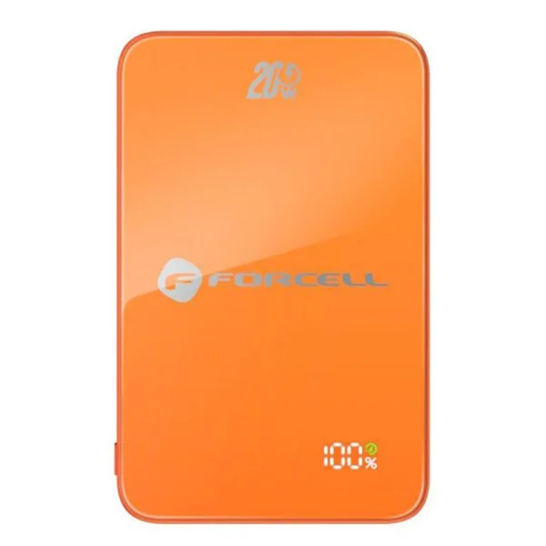 Power Bank, compatible with Magsafe Forcell F-Energy SuperSlim F5K8, Qi2, QC4.0, PD3.0, 15W, 5000 mAh, orange 2