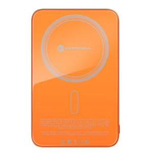 Power Bank, compatible with Magsafe Forcell F-Energy SuperSlim F5K8, Qi2, QC4.0, PD3.0, 15W, 5000 mAh, orange