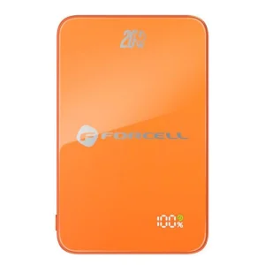 Power Bank, compatible with Magsafe Forcell F-Energy SuperSlim F5K8, Qi2, QC4.0, PD3.0, 15W, 5000 mAh, orange 2