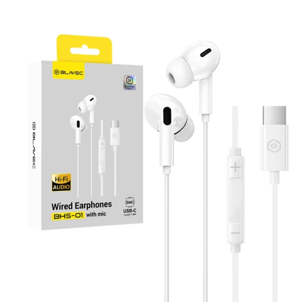 Blavec BHS-01 Type-C Headphones, DAC, BHS01-W, white 1