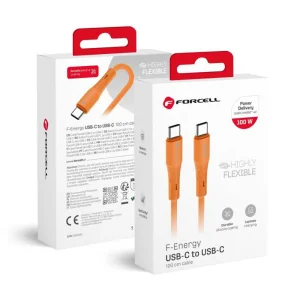 Cable Forcell F-Energy, C347, QC4.0, PD, 5A, 100W, 1m, orange 3