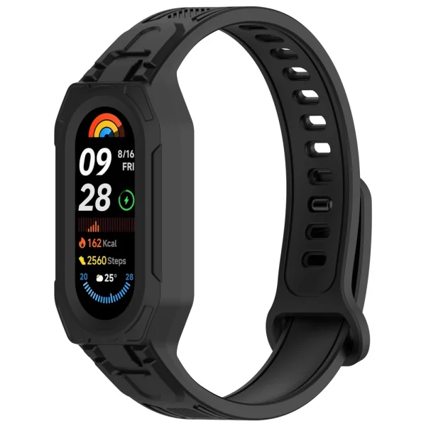 Silicone strap Integrated with Protective for Xiaomi Smart Band 9/8, black 1