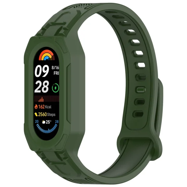 Силиконова каишка Integrated with Protective за Xiaomi Smart Band 9/8, зелен 1