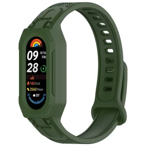 Силиконова каишка Integrated with Protective за Xiaomi Smart Band 9/8, зелен