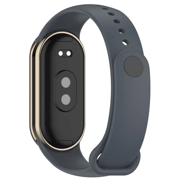 Metal Connector Silicone Strap for Xiaomi Smart Band 9/8, gray 2