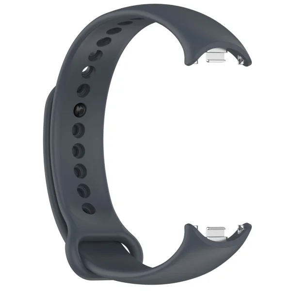 Metal Connector Silicone Strap for Xiaomi Smart Band 9/8, gray 4