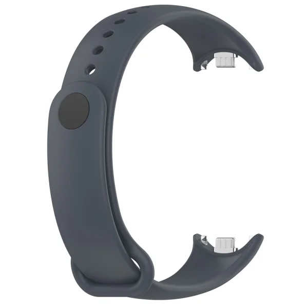 Metal Connector Silicone Strap for Xiaomi Smart Band 9/8, gray 3