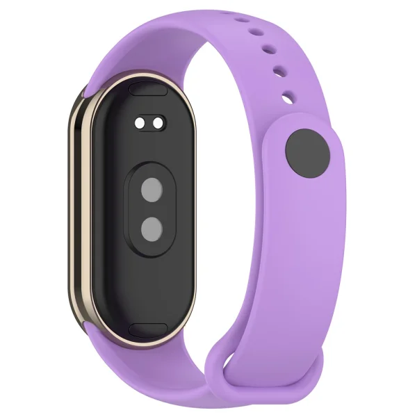Metal Connector Silicone Strap for Xiaomi Smart Band 9/8, purple 2