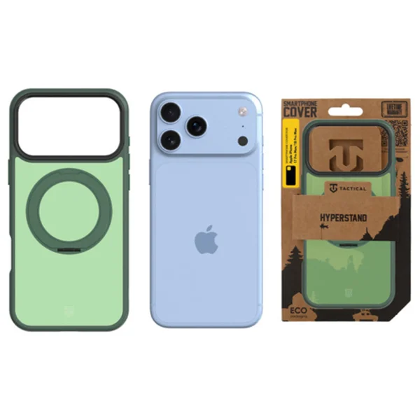 Калъф Tactical MagForce, съвместим с Magsafe Hyperstand Cover за iPhone 18 Pro Max, зелен 5