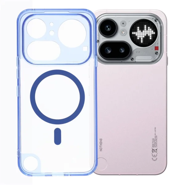 PC + TPU Magnetic case for Nothing Phone (4a) Pro, transparent-blue 1