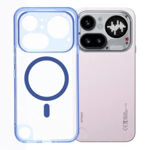 PC + TPU Magnetic case for Nothing Phone (4a) Pro, transparent-blue