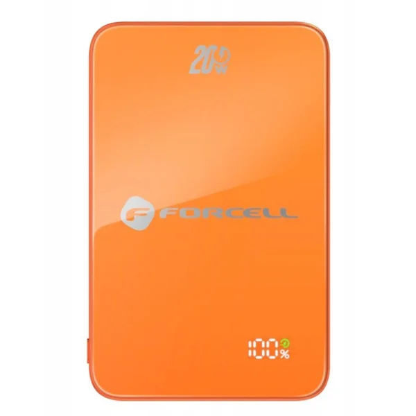 Външна батерия, съвместима с Magsafe Forcell F-Energy SuperSlim F10K8, Qi2, QC4.0, PD3.0, 10000 mAh, оранжев 1