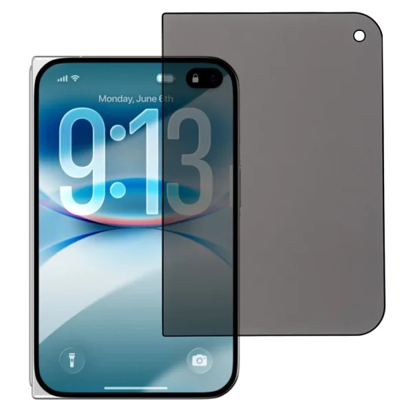 5D Full Glue Privacy Glass Screen Protector for iPhone Duo, black 1