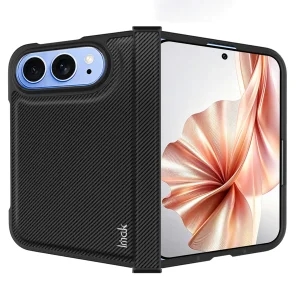 Калъф Imak Carbon Texture Leather за iPhone Duo, черен
