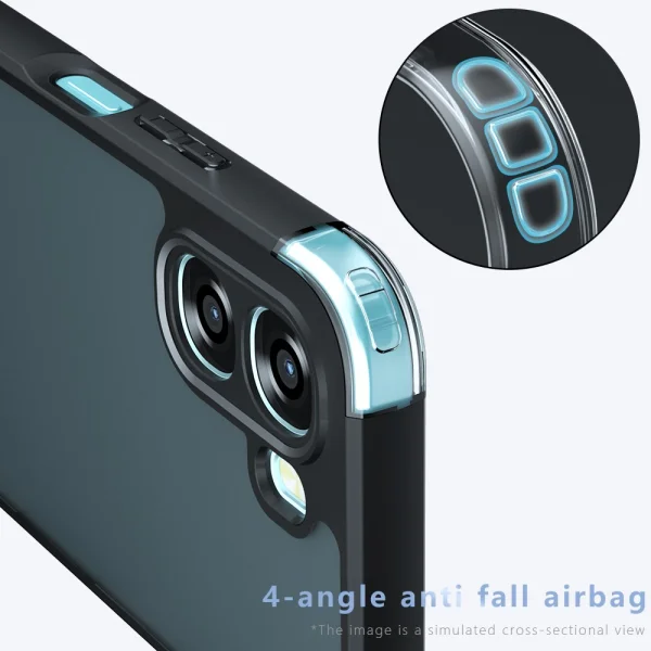 Калъф Skin-Touch Matte за Oppo A6x 4G/A6x 5G, прозрачен-черен 5