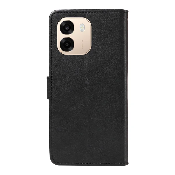 Калъф тефтер Leather Wallet Stand за Oppo A6x 5G / A6x 4G, черен 4