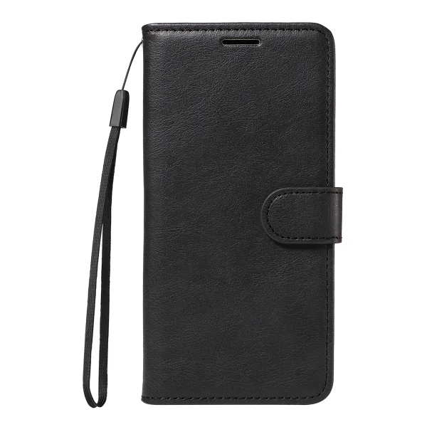 Калъф тефтер Leather Wallet Stand за Oppo A6x 5G / A6x 4G, черен 3