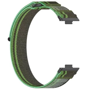 Текстилна каишка Nylon Braid за Huawei Watch Fit 3, черен-зелен 2