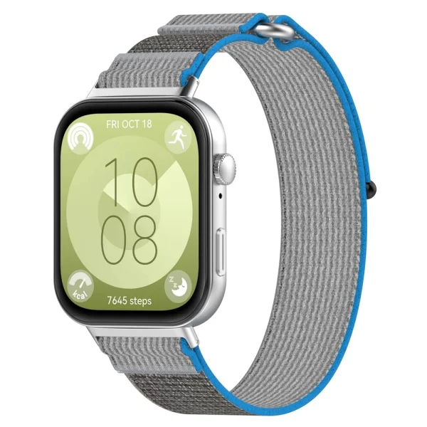 Текстилна каишка Nylon Braid за Huawei Watch Fit 3, син-сив 3