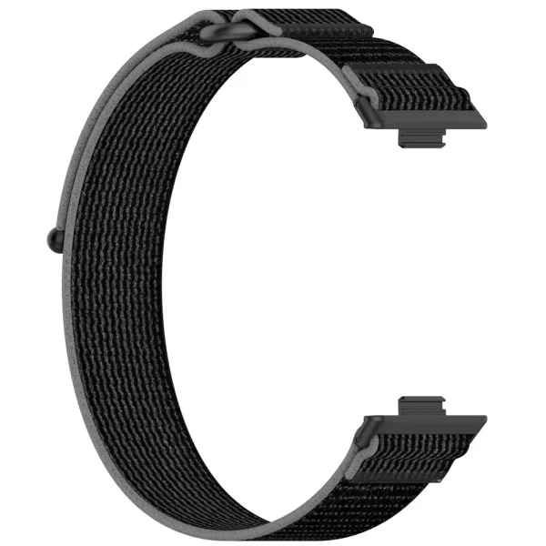 Nylon Braid textile strap for Huawei Watch Fit 3, black-gray 2