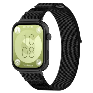 Nylon Braid textile strap for Huawei Watch Fit 3, black-gray 3