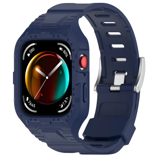 Силиконова Каишка with Watch Case за Huawei Watch Fit 3, тъмно син 1