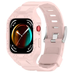 Silicone Strap with Watch Case for Huawei Watch Fit 3, light pink