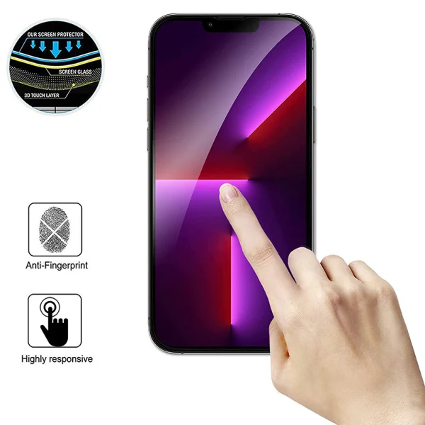 5D Full Glue Glass Screen Protector for iPhone 13 Pro Max, Black 2
