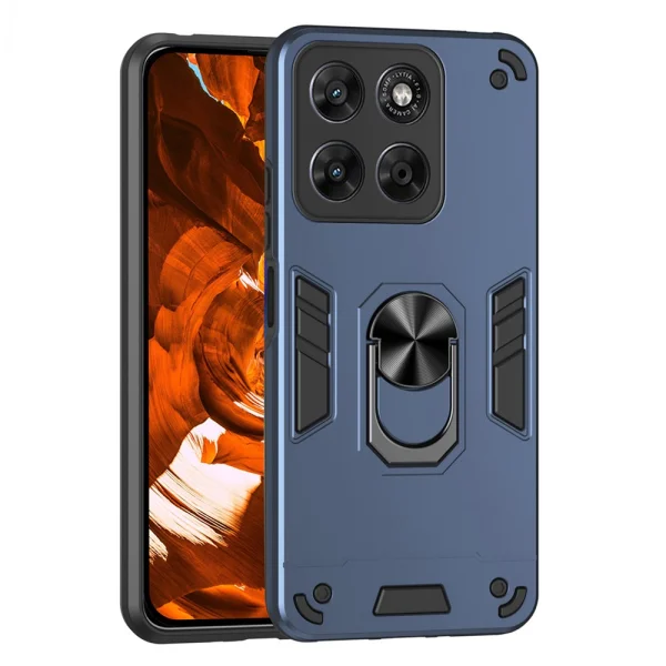 Shockproof case Ring Holder Kickstand for Motorola Moto G67 5G/G87 5G, blue 1
