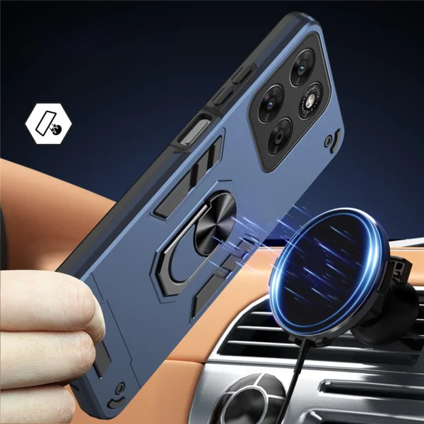 Shockproof case Ring Holder Kickstand for Motorola Moto G67 5G/G87 5G, blue 2
