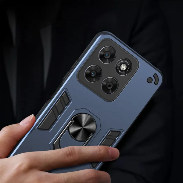 Shockproof case Ring Holder Kickstand for Motorola Moto G67 5G/G87 5G, blue 4