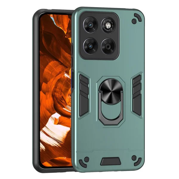 Shockproof case Ring Holder Kickstand for Motorola Moto G67 5G/G87 5G, green 1