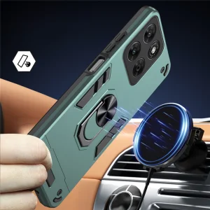 Shockproof case Ring Holder Kickstand for Motorola Moto G67 5G/G87 5G, green 2