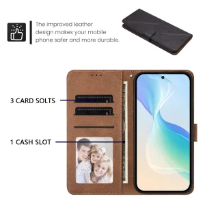 Wallet HT05 Flip Case for Motorola Moto G67 5G/G87 5G, black 5