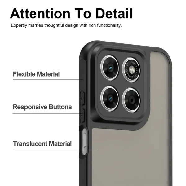 Matte Drop-Proof Case for Motorola Moto G67 5G/G87 5G, black 5