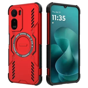 Удароустойчив калъф Butterfly Armor Magnetic за Xiaomi Redmi A7 Pro 5G, червен