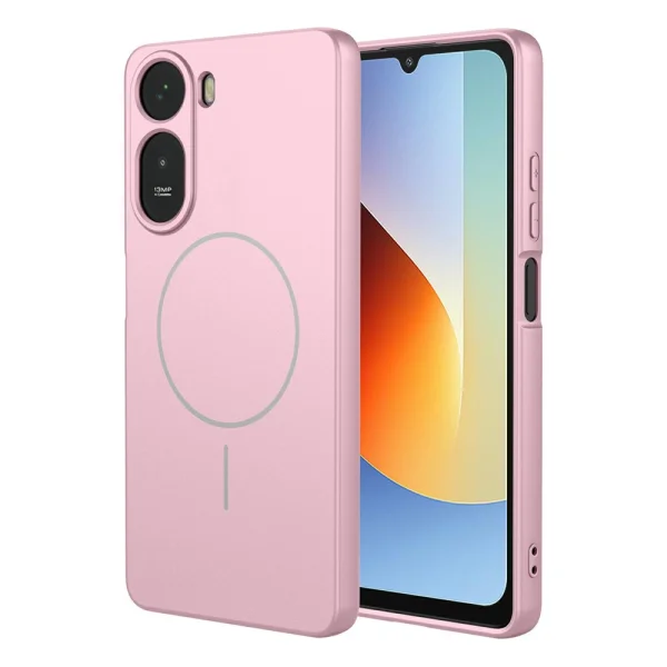 Калъф, съвместим с Magsafe Slim Silicone за Xiaomi Redmi A7 Pro 4G, розов 1
