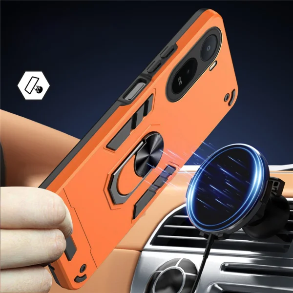 Удароустойчив калъф Ring Holder Kickstand за Xiaomi Redmi A7 Pro 4G, оранжев 2