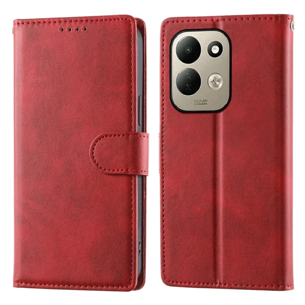 Wallet case Wallet Calf Texture for Xiaomi Redmi 17 4G/ 17 5G, red 1