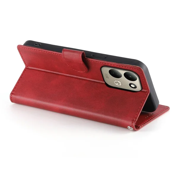 Wallet case Wallet Calf Texture for Xiaomi Redmi 17 4G/ 17 5G, red 5