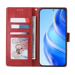 Wallet case Wallet Calf Texture for Xiaomi Redmi 17 4G/ 17 5G, red 3